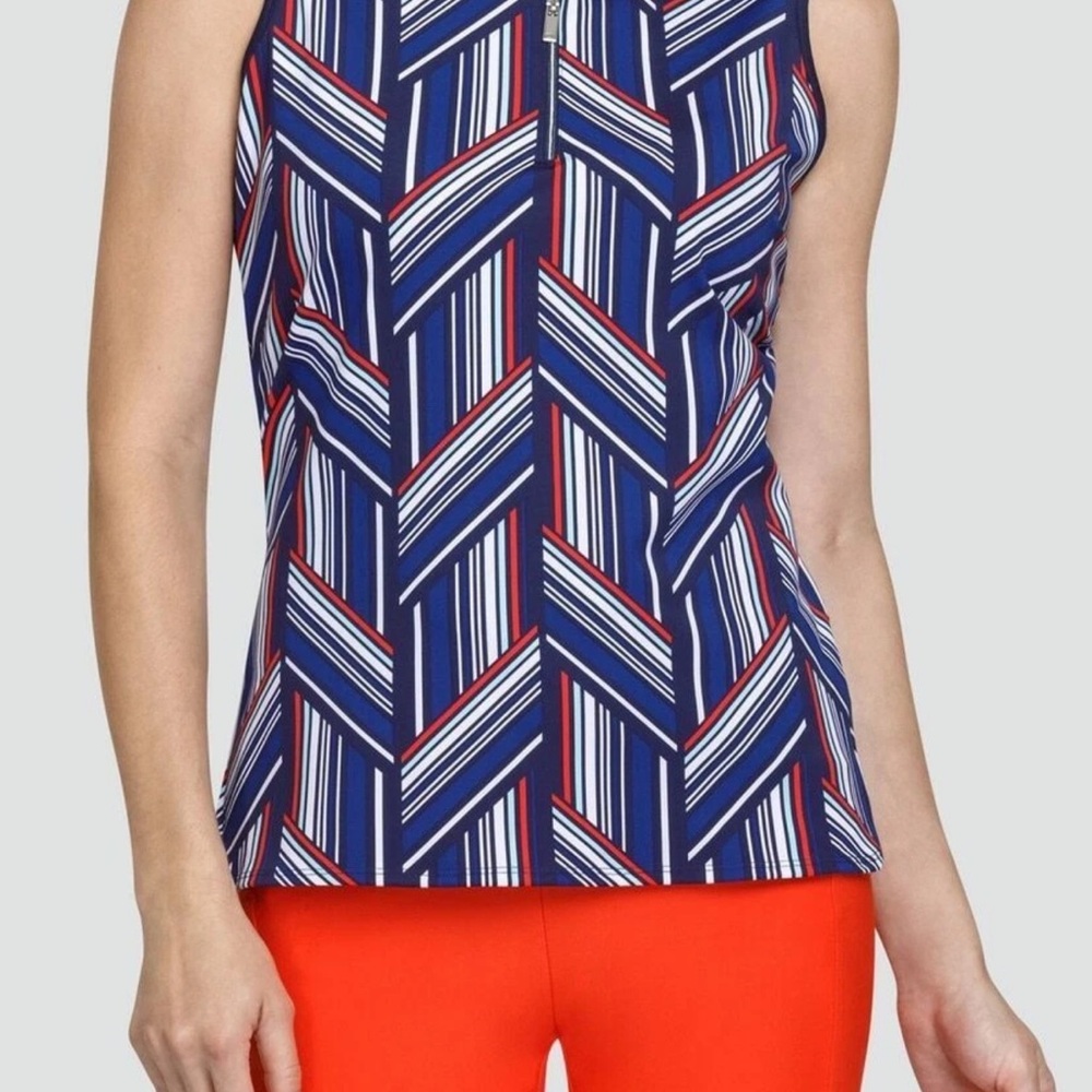 TAIL Activewear Golf Shirt Navy White Red Speed Fanny Sleeveless M